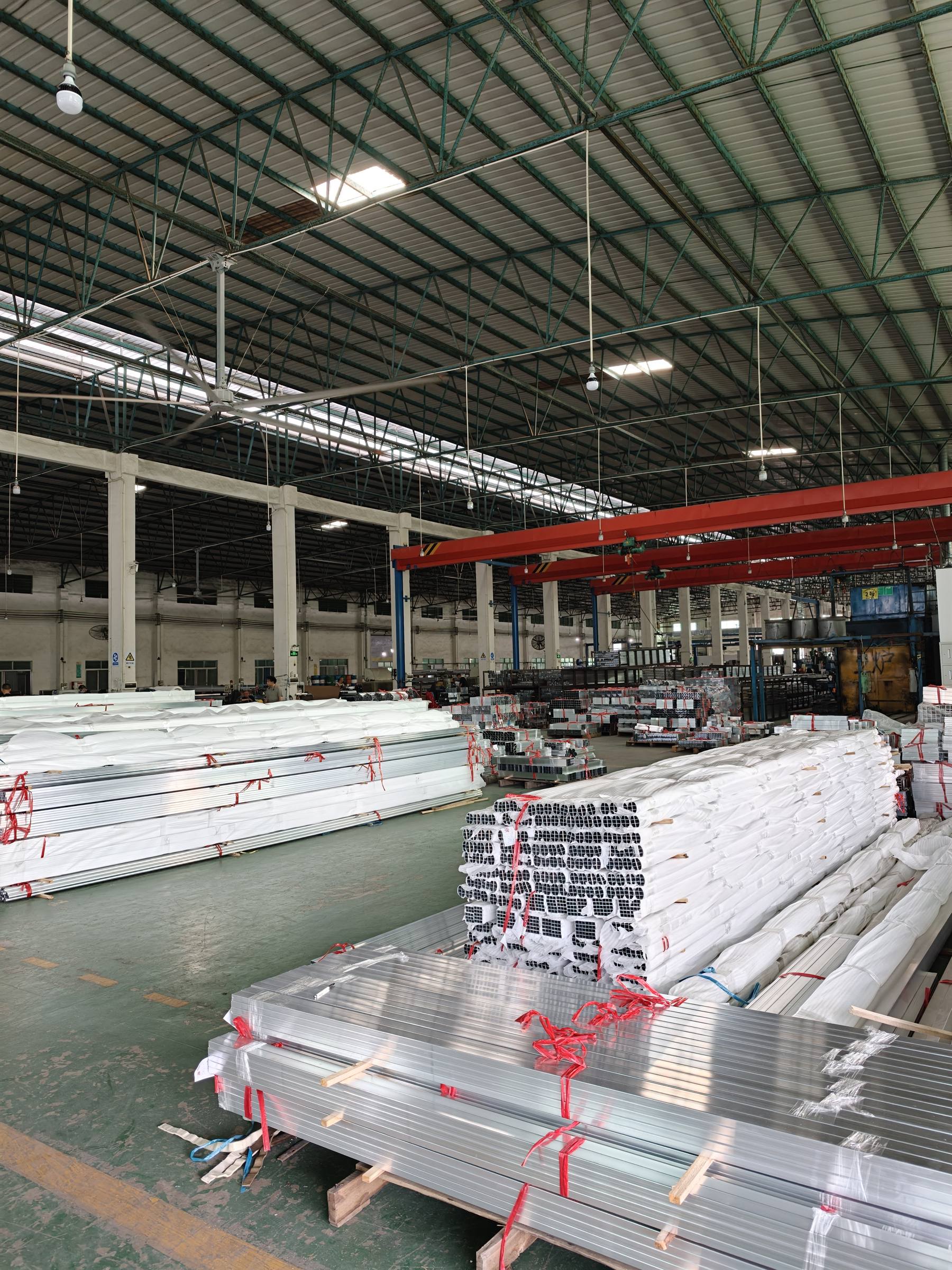 Packaged profiles staged in the despatch warehouse